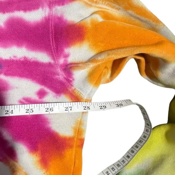 Tie-dye smiley face crewneck sweatshirt in multicoloured and orange hues #crew - Picture 4 of 4